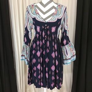 Umgee Paisley dress, bell sleeves